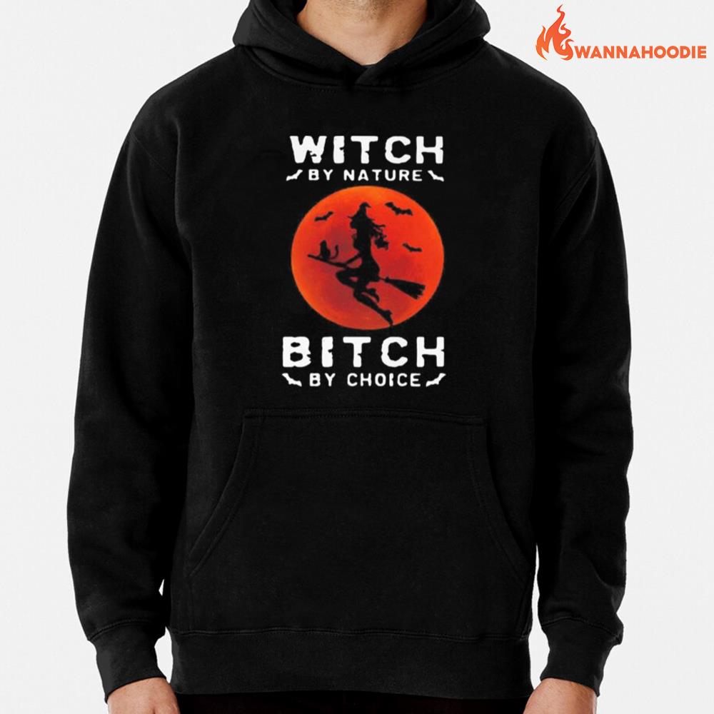 Witch By Nature Bitch By Choice Halloween Sunset Unisex T-Shirt for Men Women