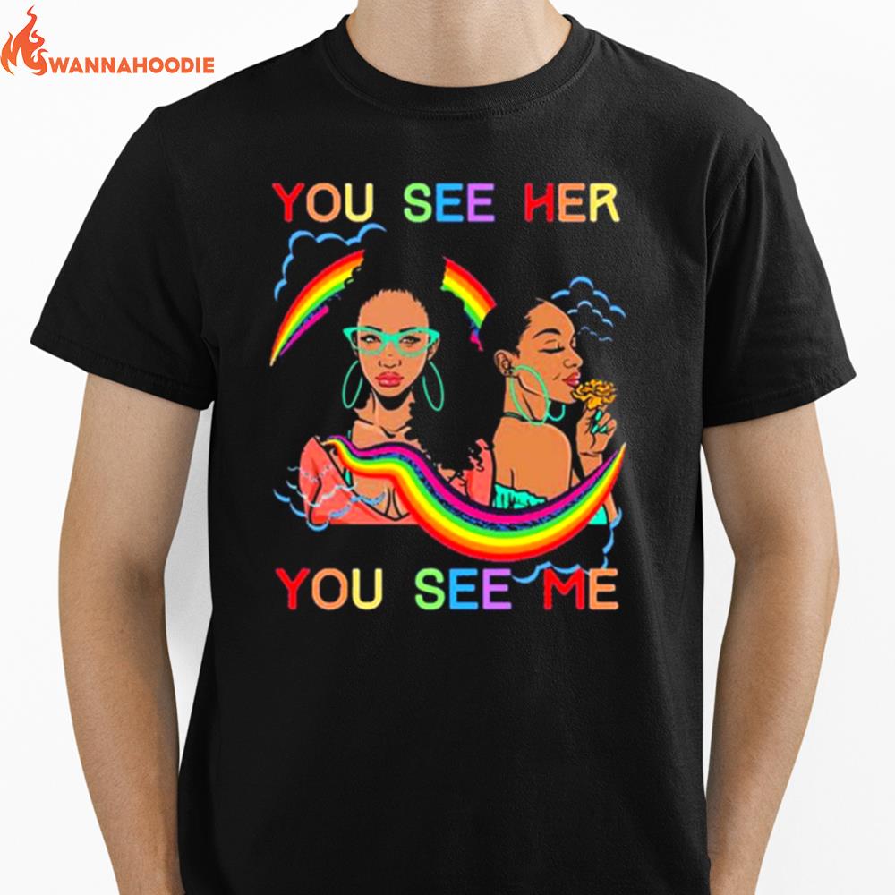 Wo Wife Valentines Crew Lesbian Lgbtq Rainbow Love Unisex T-Shirt for Men Women