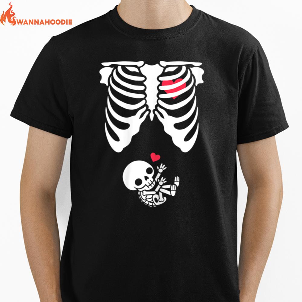 Womens Baby Skeleton Pregnancy  Halloween Unisex T-Shirt for Men Women