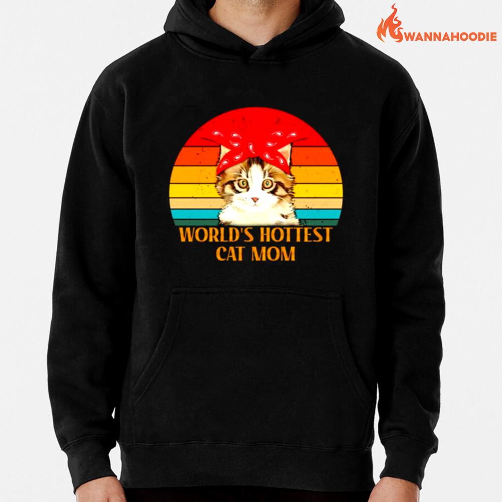 Worlds Hottest Cat Mom Vintage Unisex T-Shirt for Men Women