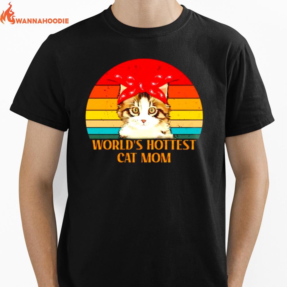 Worlds Hottest Cat Mom Vintage Unisex T-Shirt for Men Women